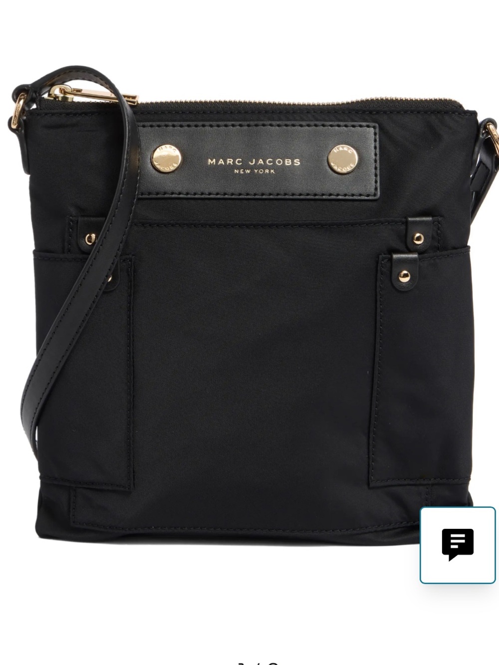 Marc Jacobs Black Nylon Preppy Crossbody with Gold Hardware classic and favorite